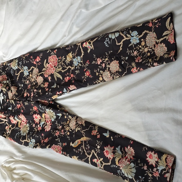 GP&J Baker X H&M Floral Bird Stovepipe Straight Leg Pants Sz 10 - Picture 7 of 12